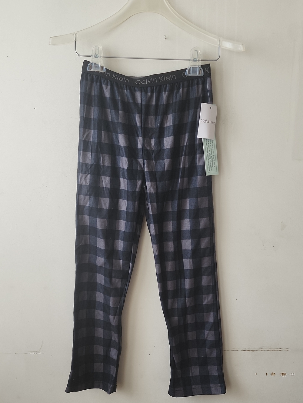 Calvin Klein Men’s Black & Gray Plaid Lounge Pants